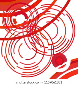 Abstract colored circles, lines, on white background, vector, business