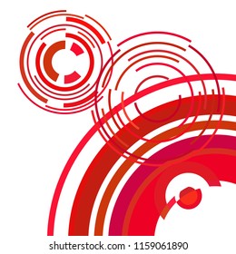 Abstract colored circles, lines, on white background, vector, business