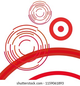 Abstract colored circles, lines, on white background, vector, business