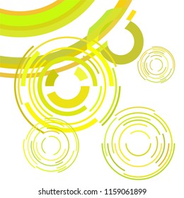 Abstract colored circles, lines, on white background, vector, business