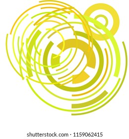 Abstract colored circles, lines, on white background, vector, business