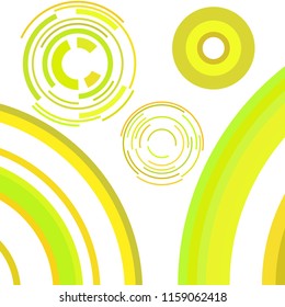 Abstract colored circles, lines, on white background, vector, business