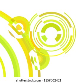 Abstract colored circles, lines, on white background, vector, business