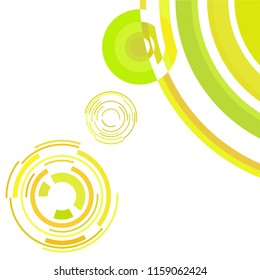 Abstract colored circles, lines, on white background, vector, business