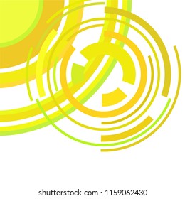 Abstract colored circles, lines, on white background, vector, business