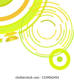 Abstract colored circles, lines, on white background, vector, business