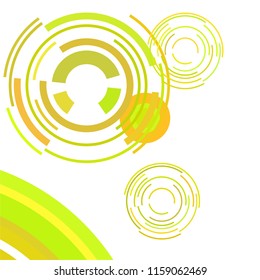 Abstract colored circles, lines, on white background, vector, business