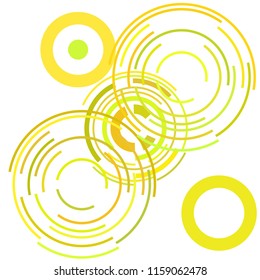Abstract colored circles, lines, on white background, vector, business