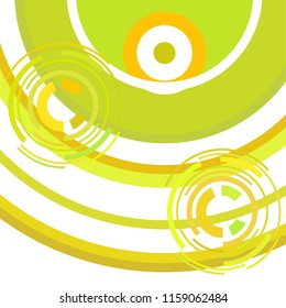 Abstract colored circles, lines, on white background, vector, business