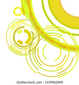 Abstract colored circles, lines, on white background, vector, business