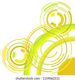 Abstract colored circles, lines, on white background, vector, business