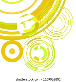 Abstract colored circles, lines, on white background, vector, business