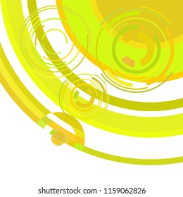 Abstract colored circles, lines, on white background, vector, business