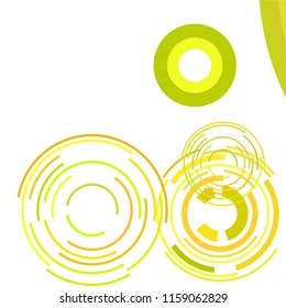 Abstract colored circles, lines, on white background, vector, business