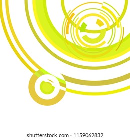 Abstract colored circles, lines, on white background, vector, business