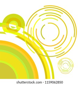 Abstract colored circles, lines, on white background, vector, business