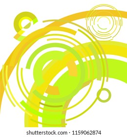 Abstract colored circles, lines, on white background, vector, business