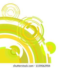 Abstract colored circles, lines, on white background, vector, business