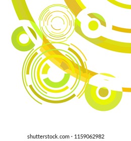 Abstract colored circles, lines, on white background, vector, business