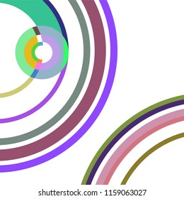 Abstract colored circles, lines, on white background, vector, business