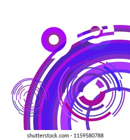 Abstract colored circles, lines, on white background, vector, business