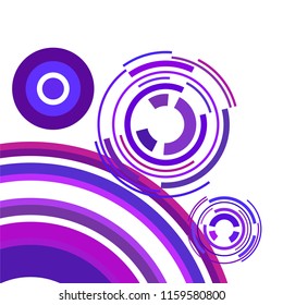 Abstract colored circles, lines, on white background, vector, business