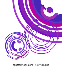 Abstract colored circles, lines, on white background, vector, business