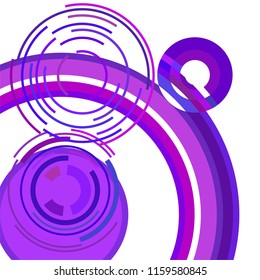 Abstract colored circles, lines, on white background, vector, business