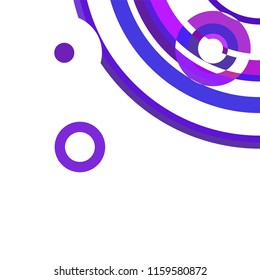 Abstract colored circles, lines, on white background, vector, business