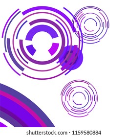 Abstract colored circles, lines, on white background, vector, business