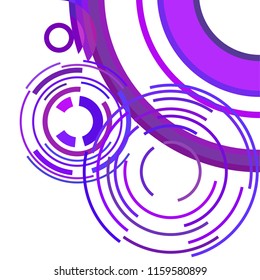 Abstract colored circles, lines, on white background, vector, business