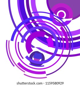 Abstract colored circles, lines, on white background, vector, business