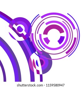Abstract colored circles, lines, on white background, vector, business