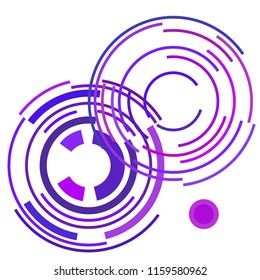 Abstract colored circles, lines, on white background, vector, business