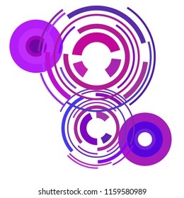 Abstract colored circles, lines, on white background, vector, business