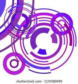 Abstract colored circles, lines, on white background, vector, business