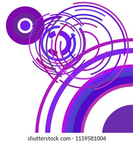 Abstract colored circles, lines, on white background, vector, business