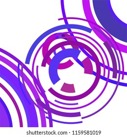 Abstract colored circles, lines, on white background, vector, business