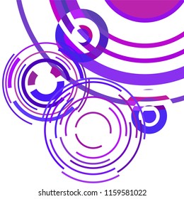 Abstract colored circles, lines, on white background, vector, business