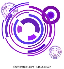 Abstract colored circles, lines, on white background, vector, business