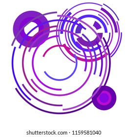 Abstract colored circles, lines, on white background, vector, business