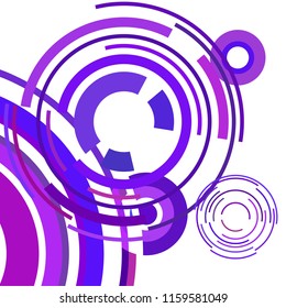 Abstract colored circles, lines, on white background, vector, business