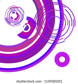 Abstract colored circles, lines, on white background, vector, business