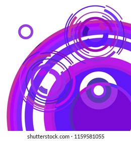 Abstract colored circles, lines, on white background, vector, business