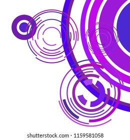 Abstract colored circles, lines, on white background, vector, business