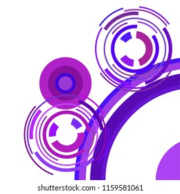 Abstract colored circles, lines, on white background, vector, business