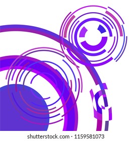 Abstract colored circles, lines, on white background, vector, business