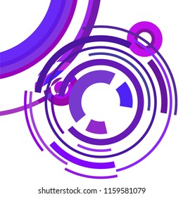Abstract colored circles, lines, on white background, vector, business