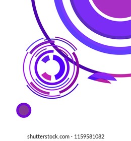 Abstract colored circles, lines, on white background, vector, business