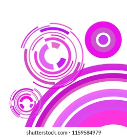 Abstract colored circles, lines, on white background, vector, business